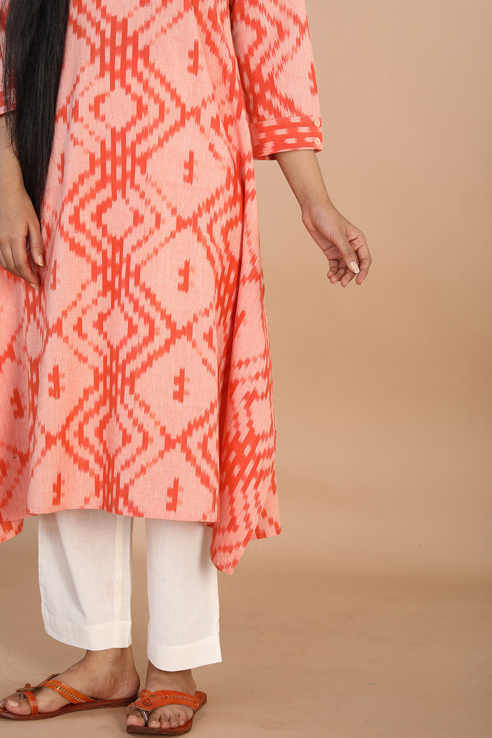 Cotton Pochampally ikkat diamond weave kurta