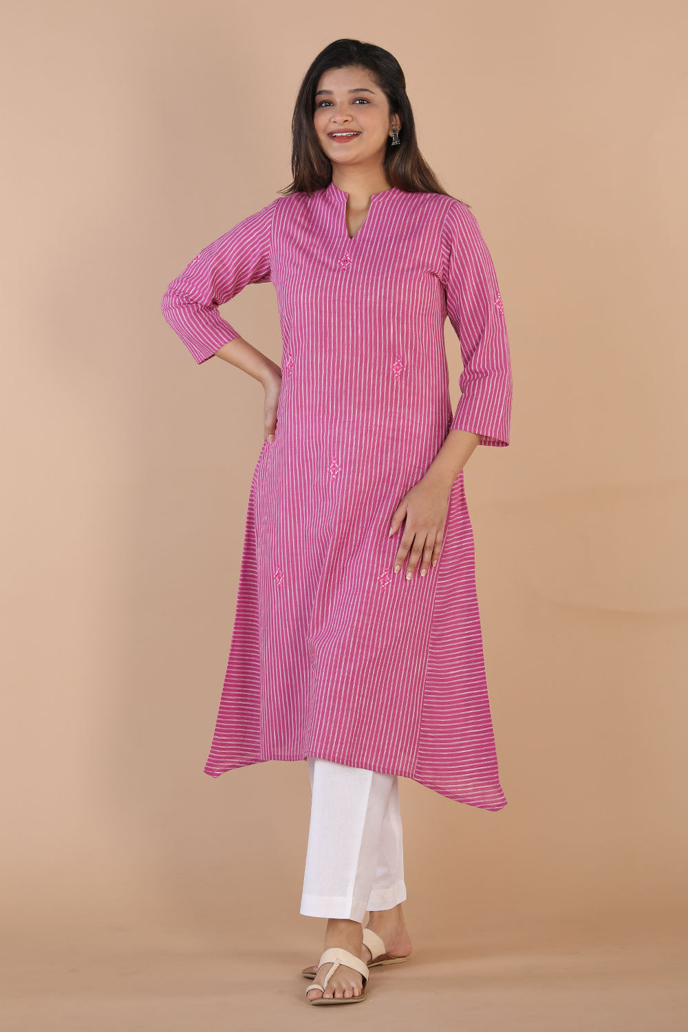Ethnic woven striped kurti