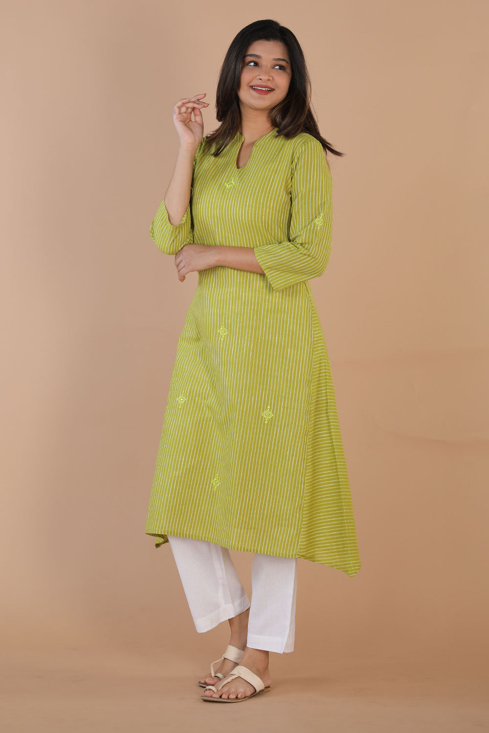 Ethnic woven striped kurti