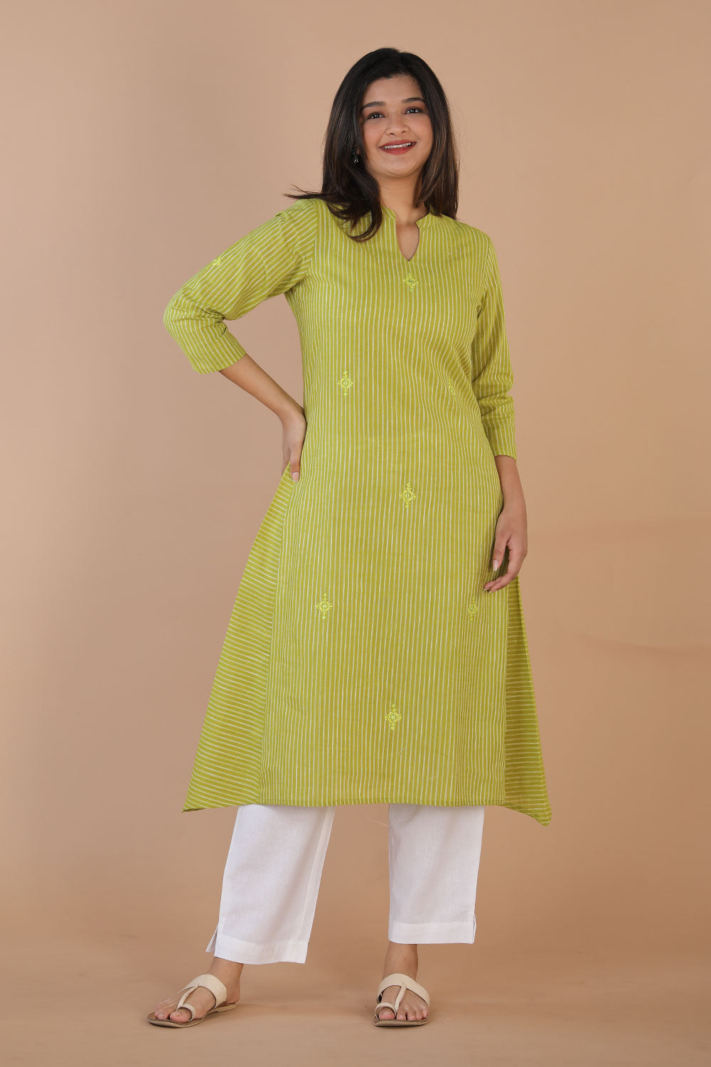 Ethnic woven striped kurti