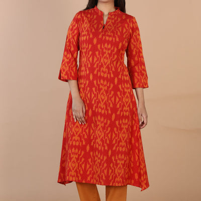 Ikat panelled kurti