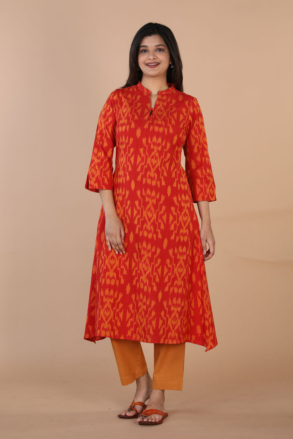 Ikat panelled kurti