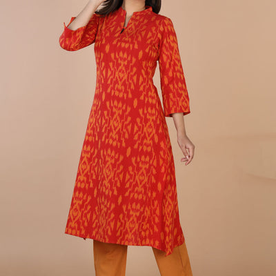 Ikat panelled kurti