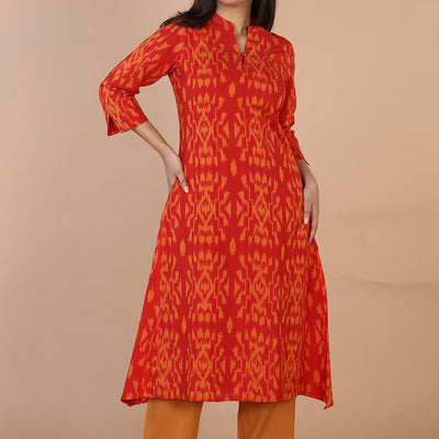 Ikat panelled kurti