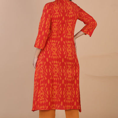 Ikat panelled kurti