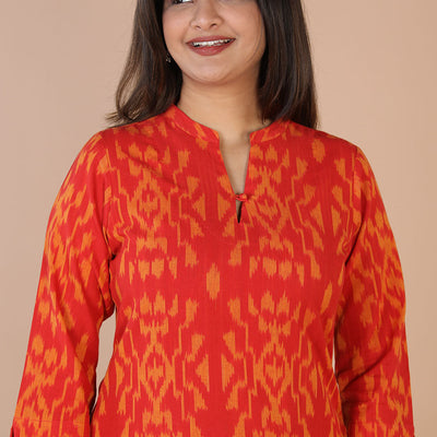 Ikat panelled kurti