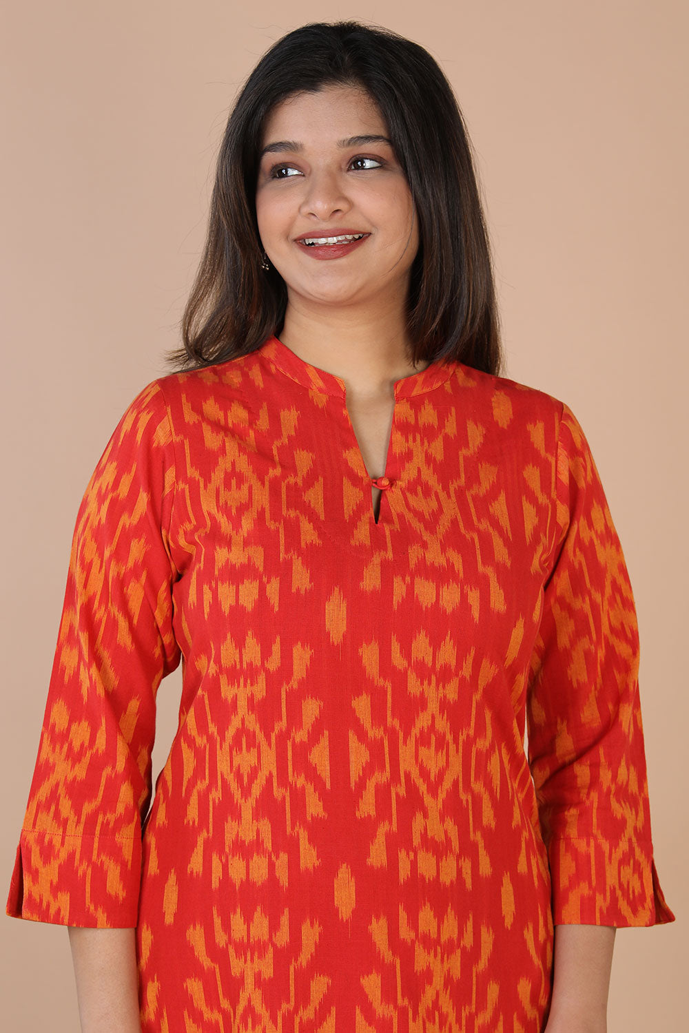 Ikat panelled kurti
