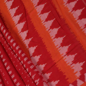 Dahlia pink square weave pattern Pochampally cotton ikat Saree