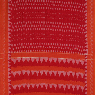 Dahlia pink square weave pattern Pochampally cotton ikat Saree