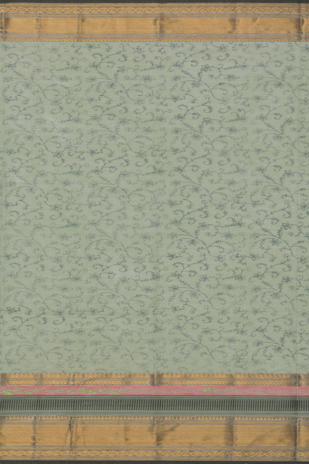 Hand block printed cotton saree