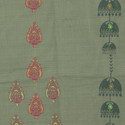 Hand block printed cotton saree