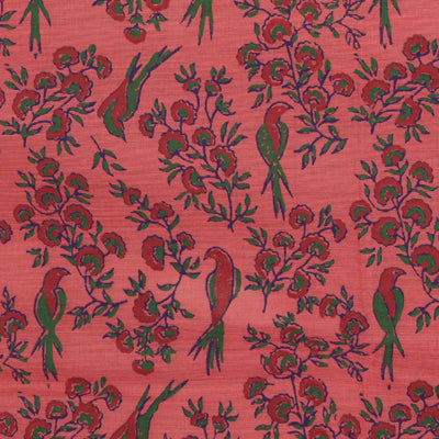 Hand block printed cotton saree