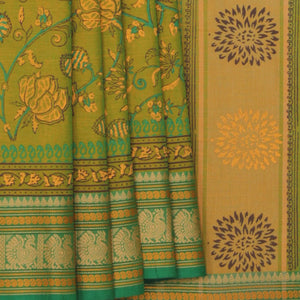Hand block printed cotton saree