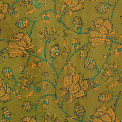Hand block printed cotton saree