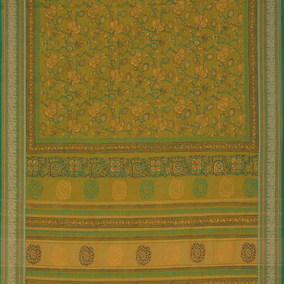 Hand block printed cotton saree