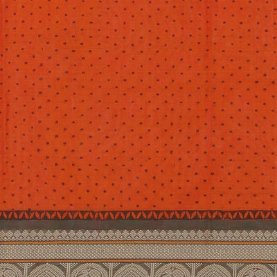 Hand block printed cotton saree