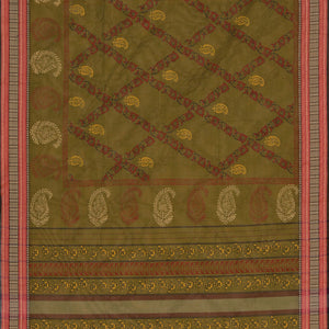 Hand block printed cotton saree