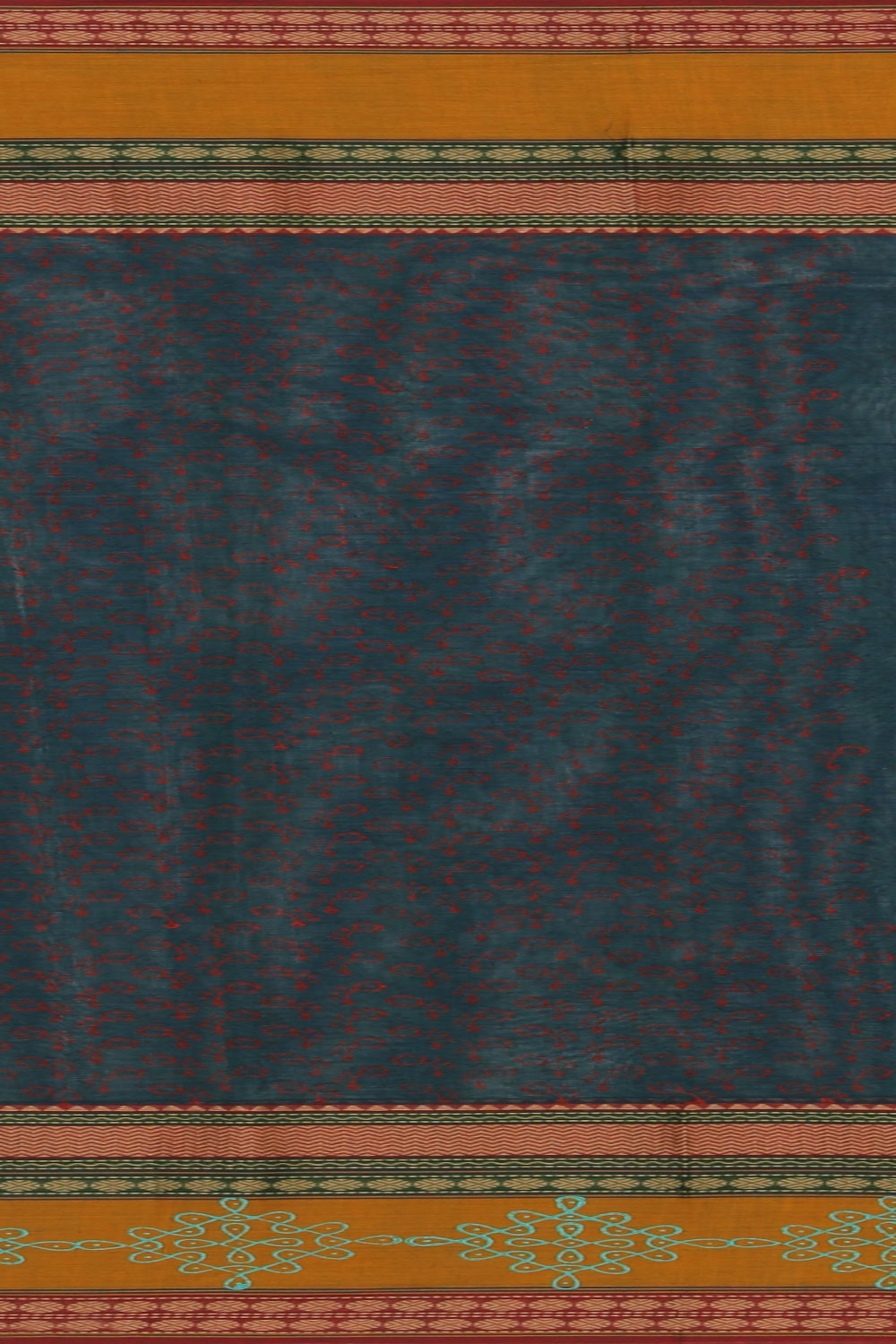 Hand block printed cotton saree