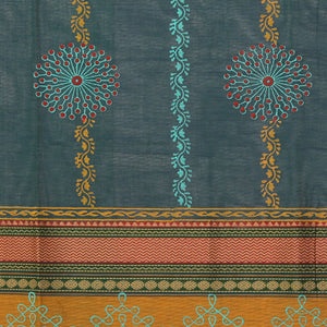 Hand block printed cotton saree