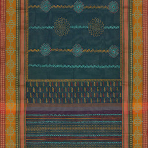 Hand block printed cotton saree
