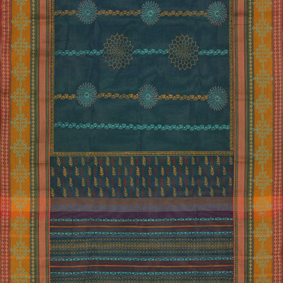 Hand block printed cotton saree