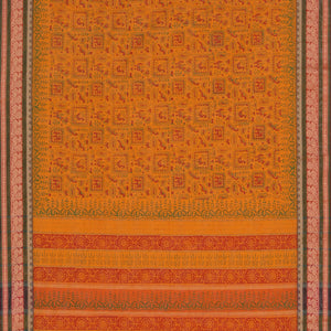Hand block printed cotton saree