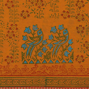 Hand block printed cotton saree