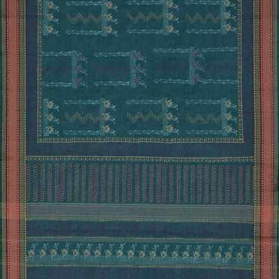 Hand block printed cotton saree
