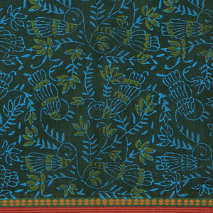 Hand block printed cotton saree