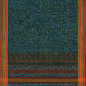 Hand block printed cotton saree