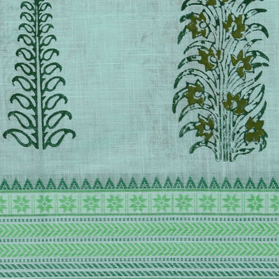 Hand block printed cotton saree