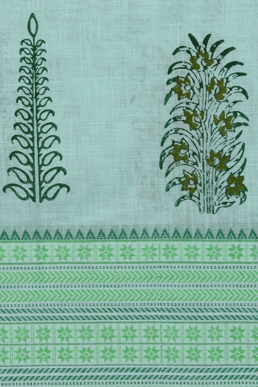 Hand block printed cotton saree
