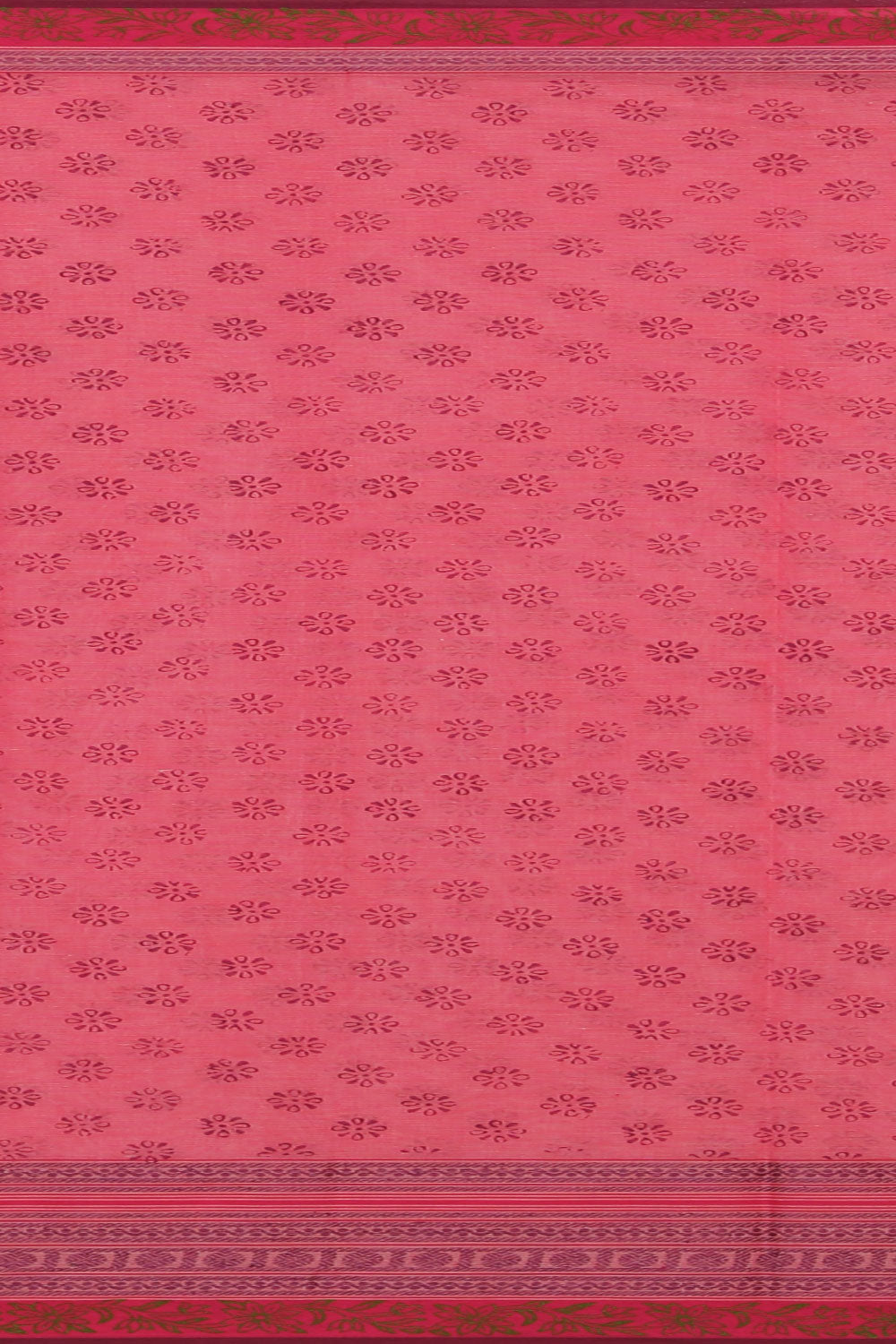 Hand block printed cotton saree