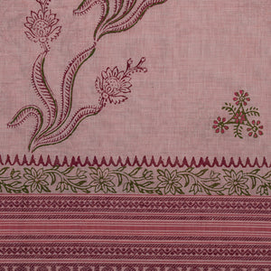 Hand block printed cotton saree