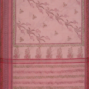 Hand block printed cotton saree