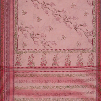 Hand block printed cotton saree