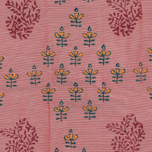 Hand block printed cotton saree