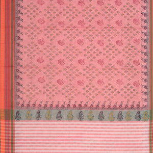 Hand block printed cotton saree