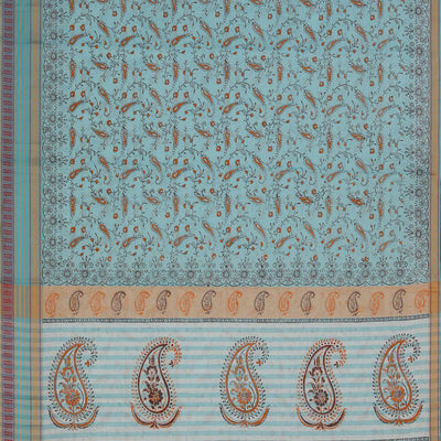 Hand block printed cotton saree