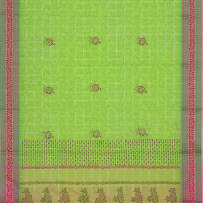 Hand block printed cotton saree