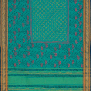 Hand block printed cotton saree