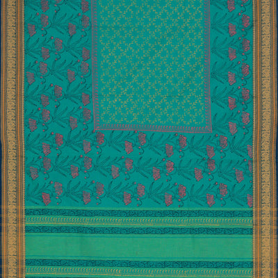 Hand block printed cotton saree
