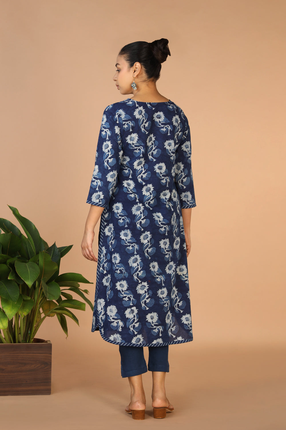 Indigo Bagru Handblock printed Kurta