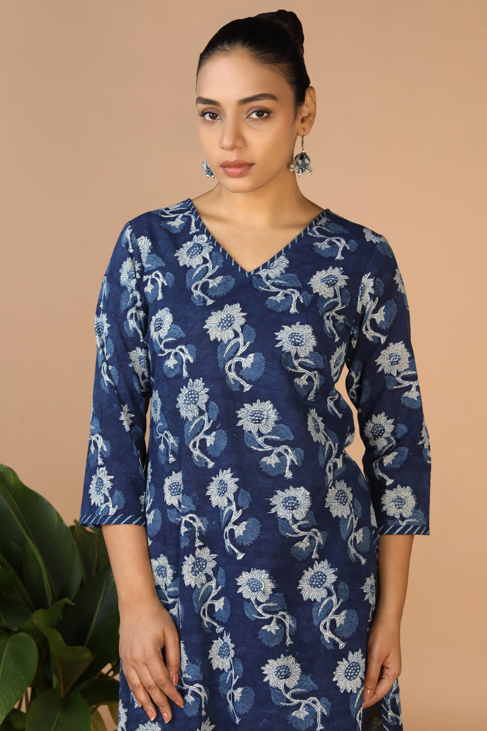 Indigo Bagru Handblock printed Kurta