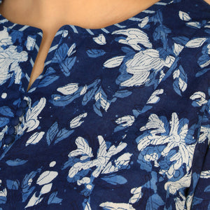 Indigo Bagru panelled dress