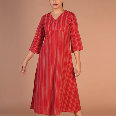 Fiesty Red cotton Kurti