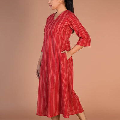 Fiesty Red cotton Kurti