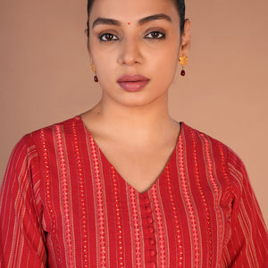 Fiesty Red cotton Kurti