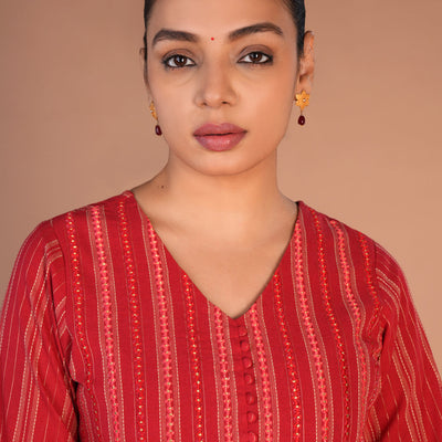 Fiesty Red cotton Kurti