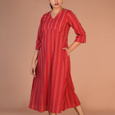 Fiesty Red cotton Kurti